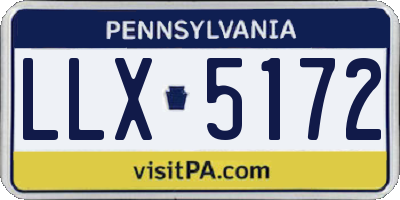 PA license plate LLX5172