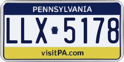 PA license plate LLX5178