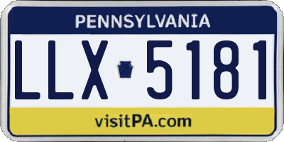 PA license plate LLX5181