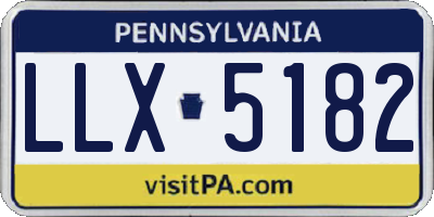 PA license plate LLX5182