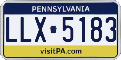 PA license plate LLX5183