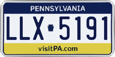 PA license plate LLX5191