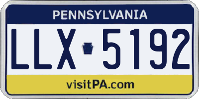 PA license plate LLX5192