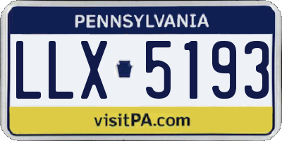 PA license plate LLX5193