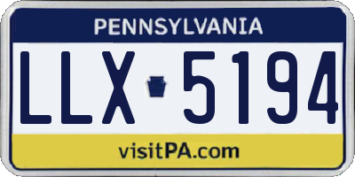 PA license plate LLX5194