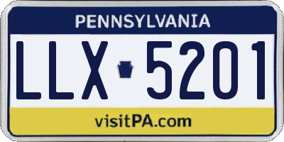 PA license plate LLX5201