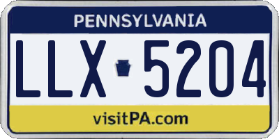 PA license plate LLX5204
