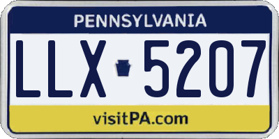 PA license plate LLX5207