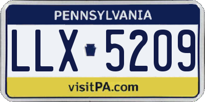 PA license plate LLX5209
