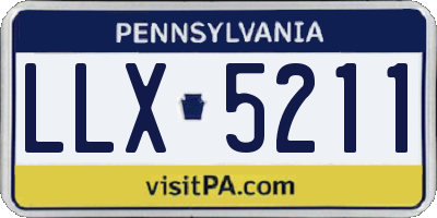 PA license plate LLX5211