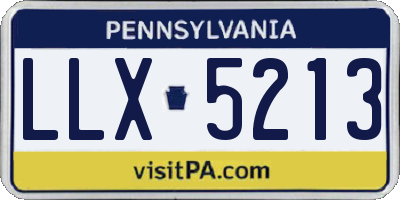 PA license plate LLX5213