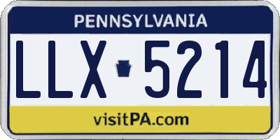 PA license plate LLX5214