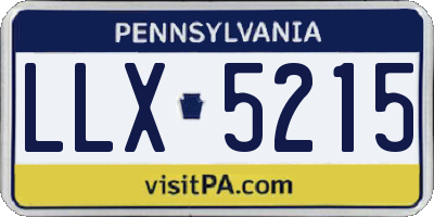 PA license plate LLX5215