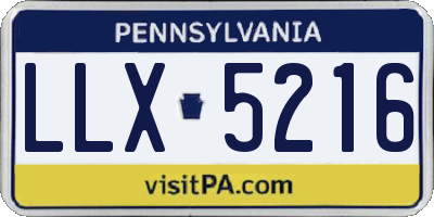 PA license plate LLX5216