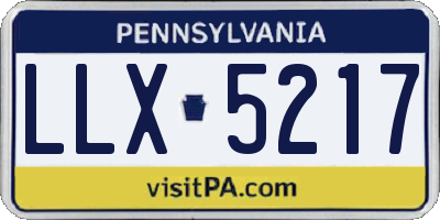 PA license plate LLX5217