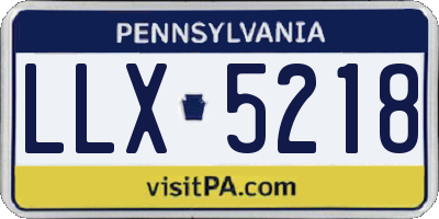 PA license plate LLX5218