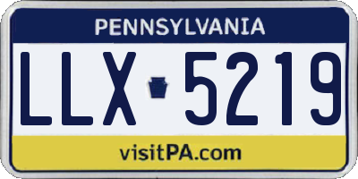 PA license plate LLX5219