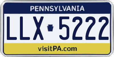 PA license plate LLX5222