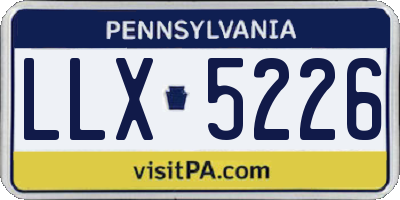 PA license plate LLX5226