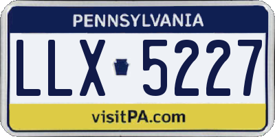 PA license plate LLX5227