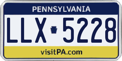 PA license plate LLX5228
