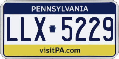 PA license plate LLX5229