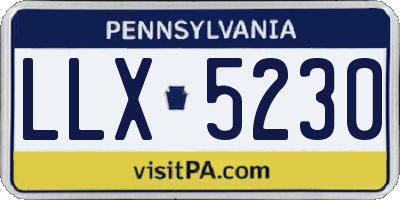 PA license plate LLX5230