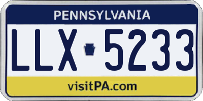 PA license plate LLX5233