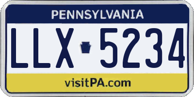 PA license plate LLX5234