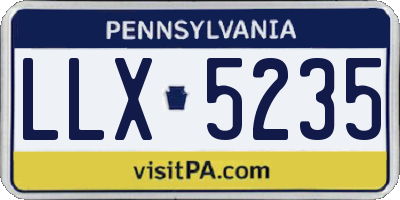 PA license plate LLX5235