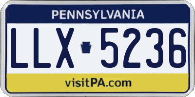 PA license plate LLX5236