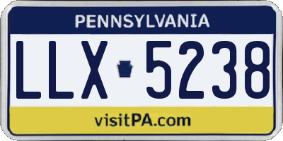 PA license plate LLX5238