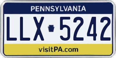 PA license plate LLX5242