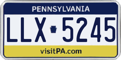 PA license plate LLX5245