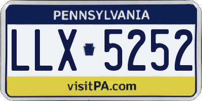 PA license plate LLX5252