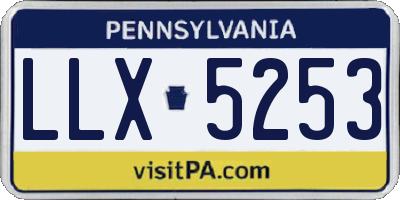 PA license plate LLX5253