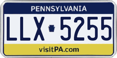 PA license plate LLX5255