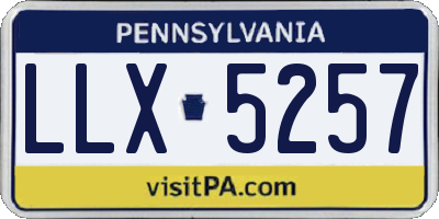 PA license plate LLX5257