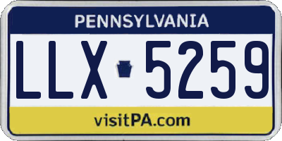 PA license plate LLX5259
