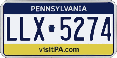 PA license plate LLX5274