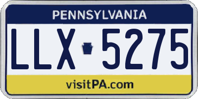 PA license plate LLX5275