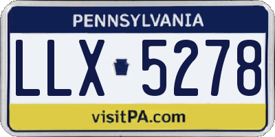 PA license plate LLX5278