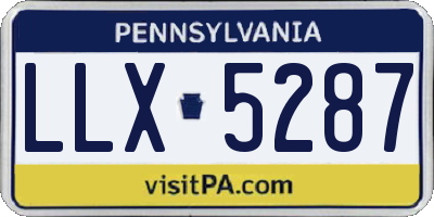 PA license plate LLX5287