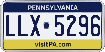PA license plate LLX5296