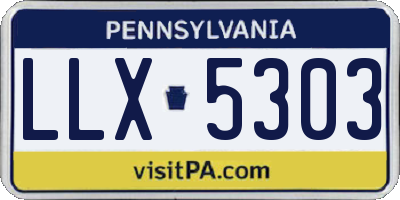 PA license plate LLX5303