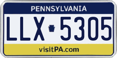 PA license plate LLX5305