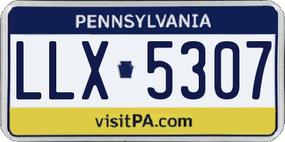 PA license plate LLX5307