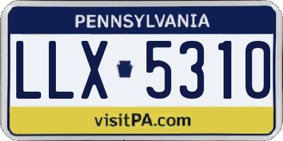 PA license plate LLX5310