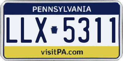 PA license plate LLX5311