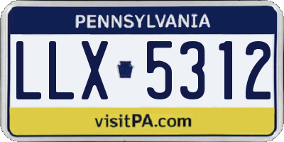 PA license plate LLX5312